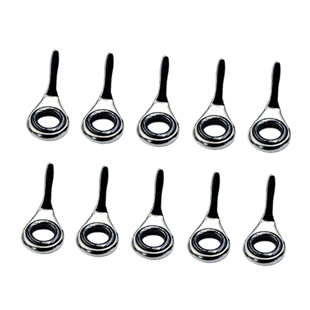Fishing Rod Casting - Set mit 10 Teleskop-Angelrutenführungen, Führungsösen-Sets, Spitzenreparatur-Kit,
